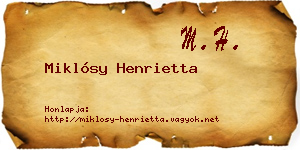 Miklósy Henrietta névjegykártya