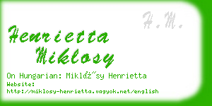 henrietta miklosy business card